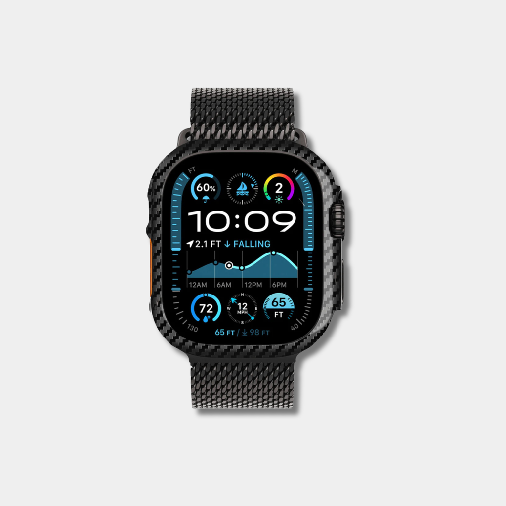 Coque Apple Watch en fibre de carbone Fibernium, protection élégante et résistante pour montre connectée.
