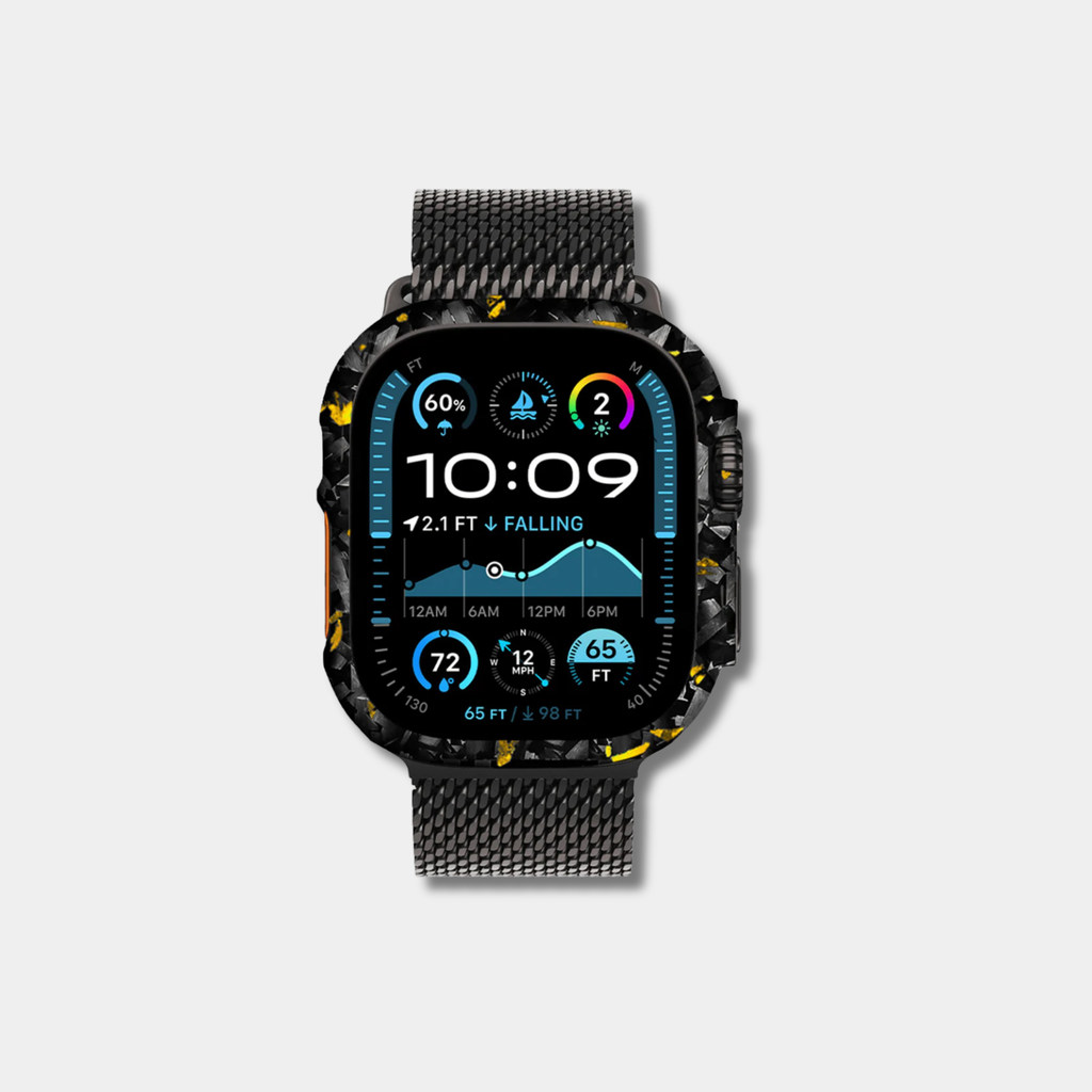 Coque Apple Watch Carbone BRUTE colorée de Fibernium, protection élégante et résistante pour montre connectée.