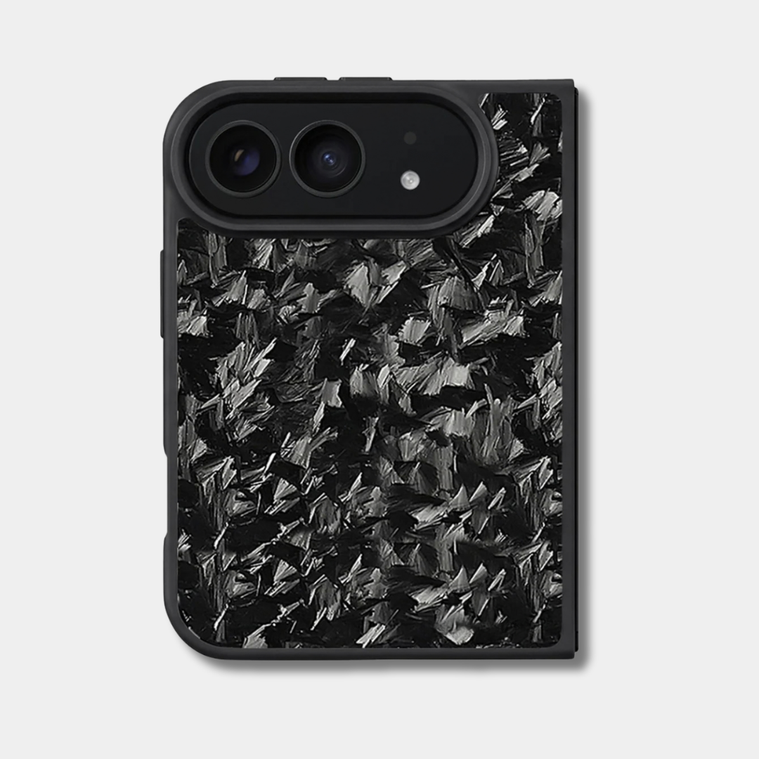 Coque iPhone Duo en carbone forgé BRUTE noir Fibernium, vue de dos