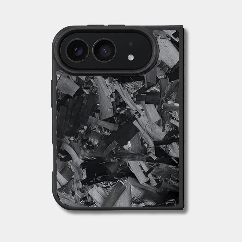 Coque iPhone Duo en carbone forgé noir Fibernium, vue de dos