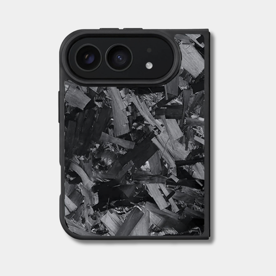 Coque iPhone Duo en carbone forgé noir Fibernium, vue de dos