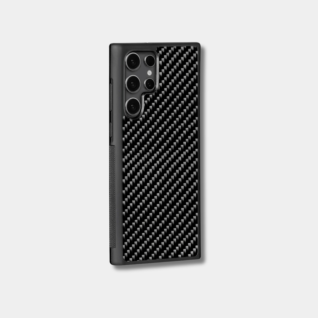 Coque Samsung Fibernium en fibre de carbone, protection élégante et légère pour téléphone mobile.