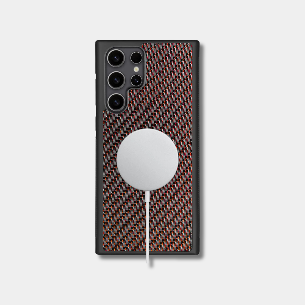 Coque Samsung Fibernium en fibre de carbone colorée, robuste et élégante, pour protection et style du smartphone.