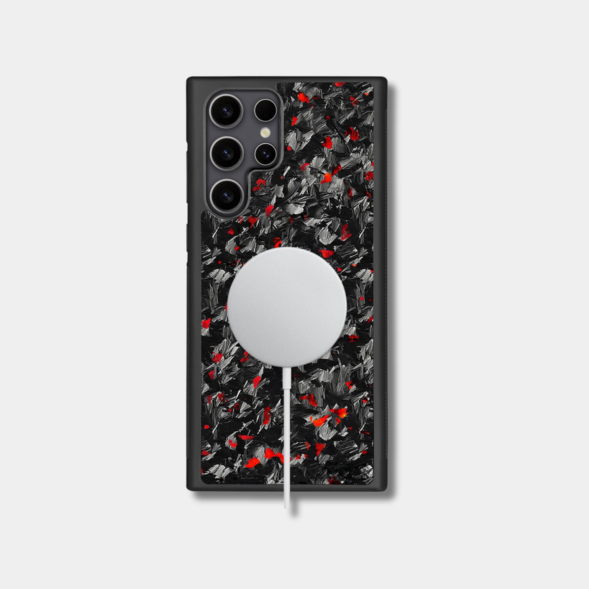 Coque Samsung Carbone BRUTE colorée de Fibernium, protection en plastique avec motif carbone et finition colorée, vue de face.