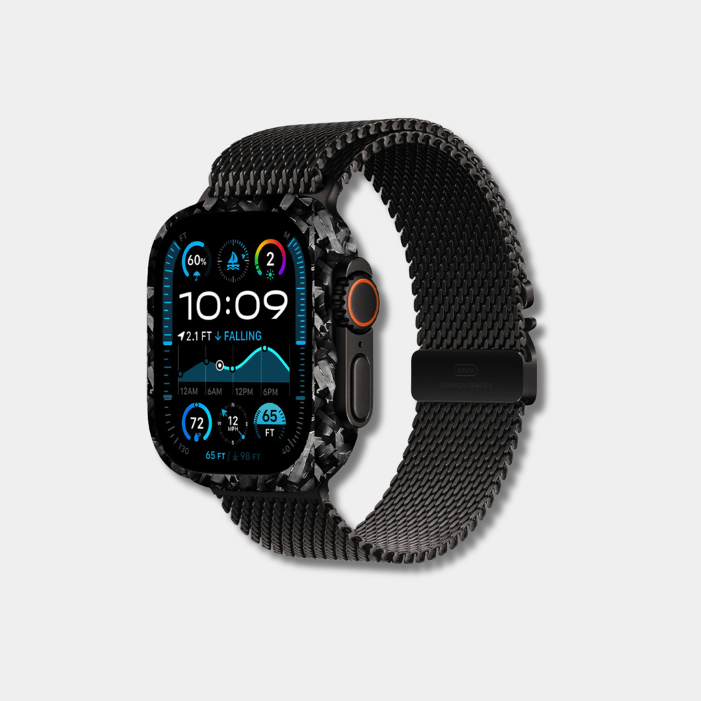 Coque Apple Watch Fibernium en carbone BRUTE, protecteur durable et élégant pour montre connectée Apple Watch.